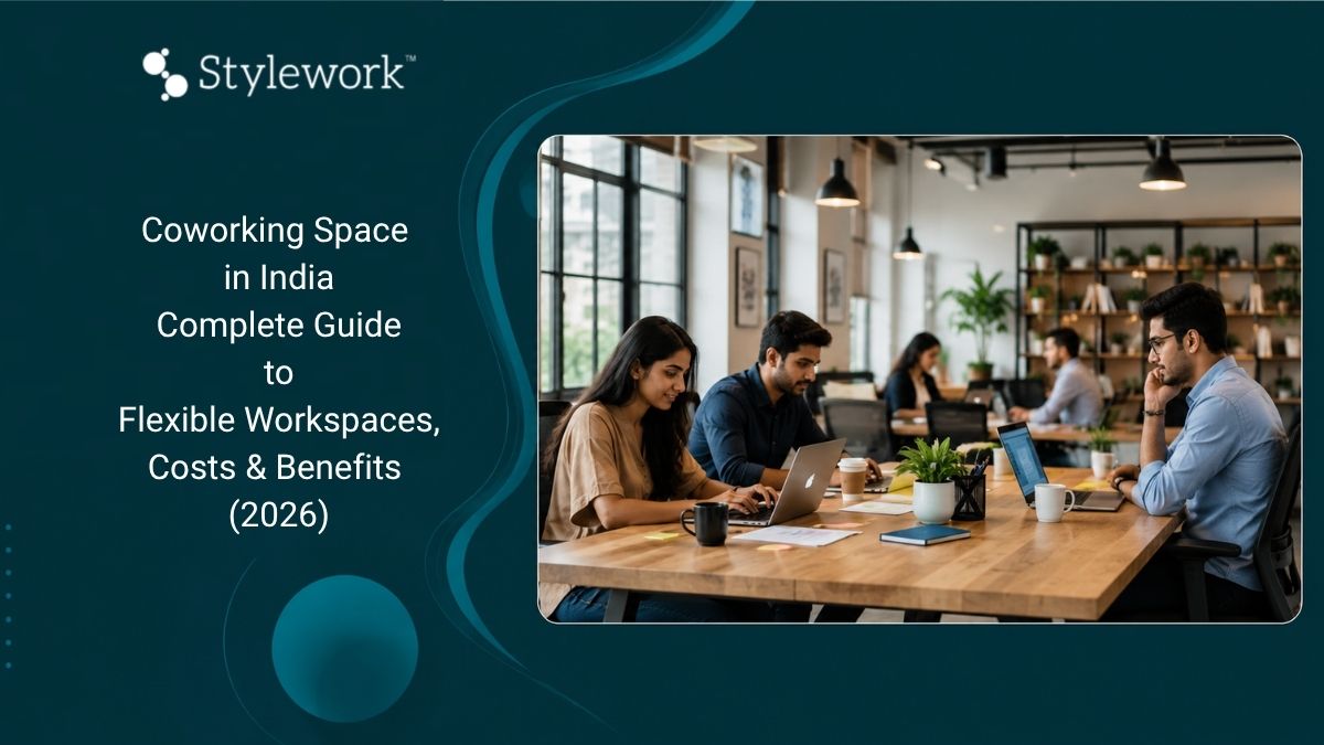 Professionals working in a modern coworking space in India.